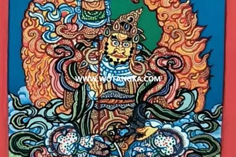 编号118-8294756：彩绘小唐卡-财宝天王（长方形·5*4CM左右）