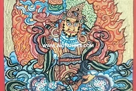 编号118-8316745：彩绘小唐卡-财宝天王（长方形·5*4CM左右）