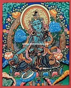 编号118-8573942：彩绘小唐卡-绿度母（长方形·5*4CM左右）