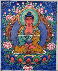 编号118-8723951：彩绘小唐卡-阿弥陀佛（长方形·5*4CM左右）