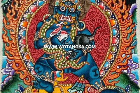 编号118-8931465：彩绘小唐卡-黑财神（长方形·5*4CM左右）