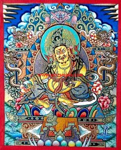 编号118-9374615：彩绘小唐卡-黄财神（长方形·5*4CM左右）