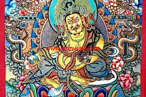 编号118-9374615：彩绘小唐卡-黄财神（长方形·5*4CM左右）