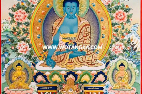 编号189-496728：彩绘唐卡-药师佛（100*70CM左右）