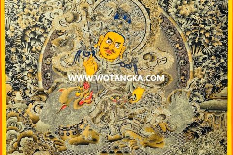 编号189-628451：黑金唐卡-财宝天王· 五方财神（100*70CM左右）