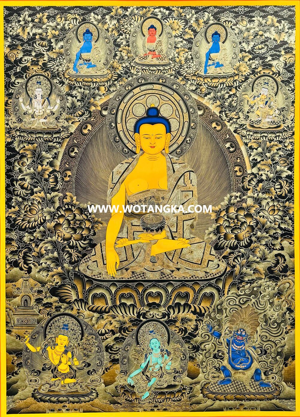 编号189-628459：彩绘唐卡-释迦牟尼佛（100*70CM左右）