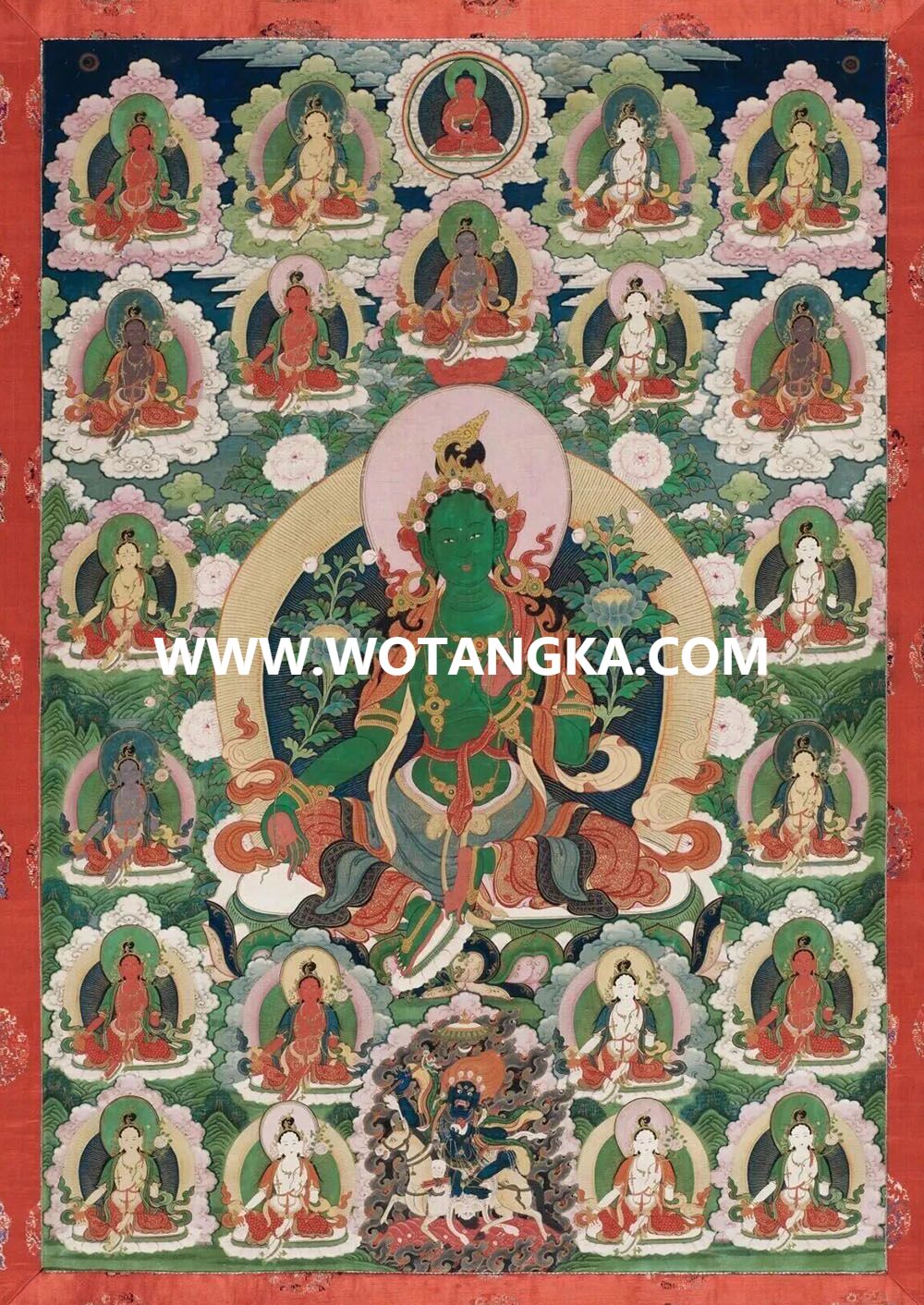 沃唐卡编号AC12341：二十一救度母