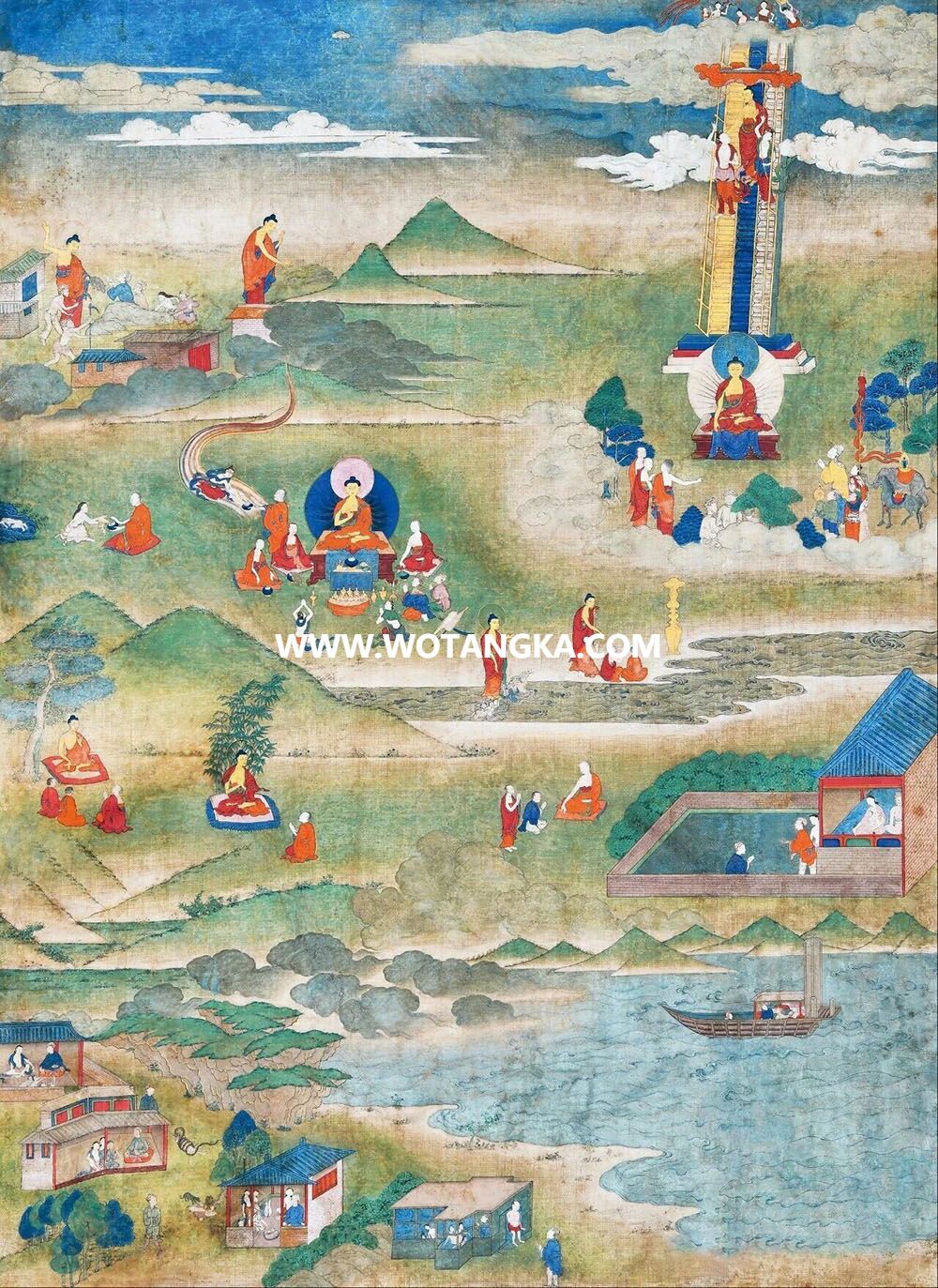 沃唐卡编号AC12452：佛本生故事