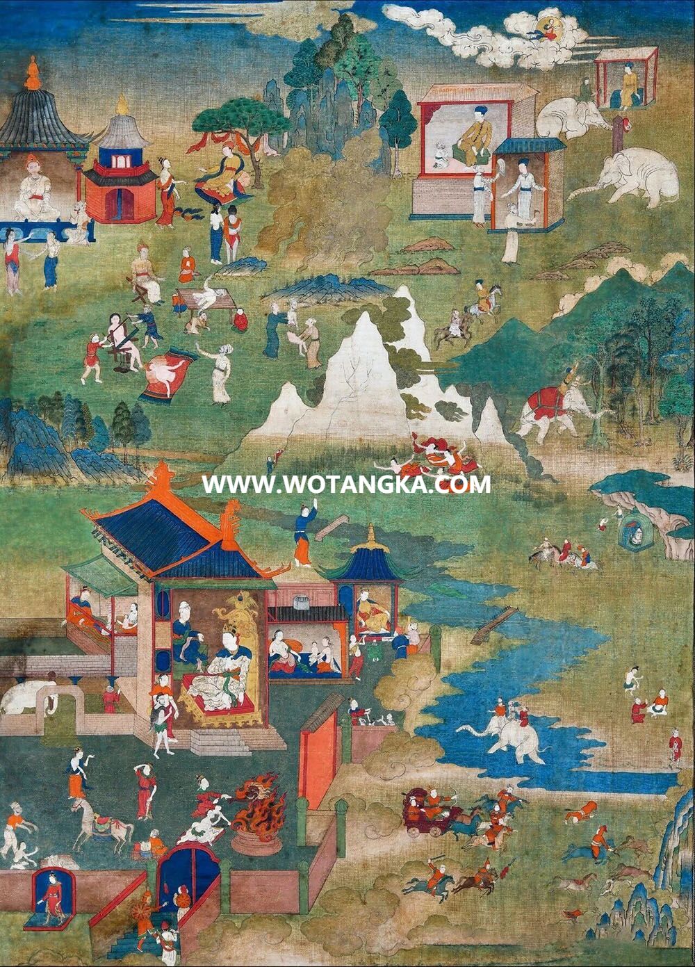 沃唐卡编号AC12543：佛本生故事