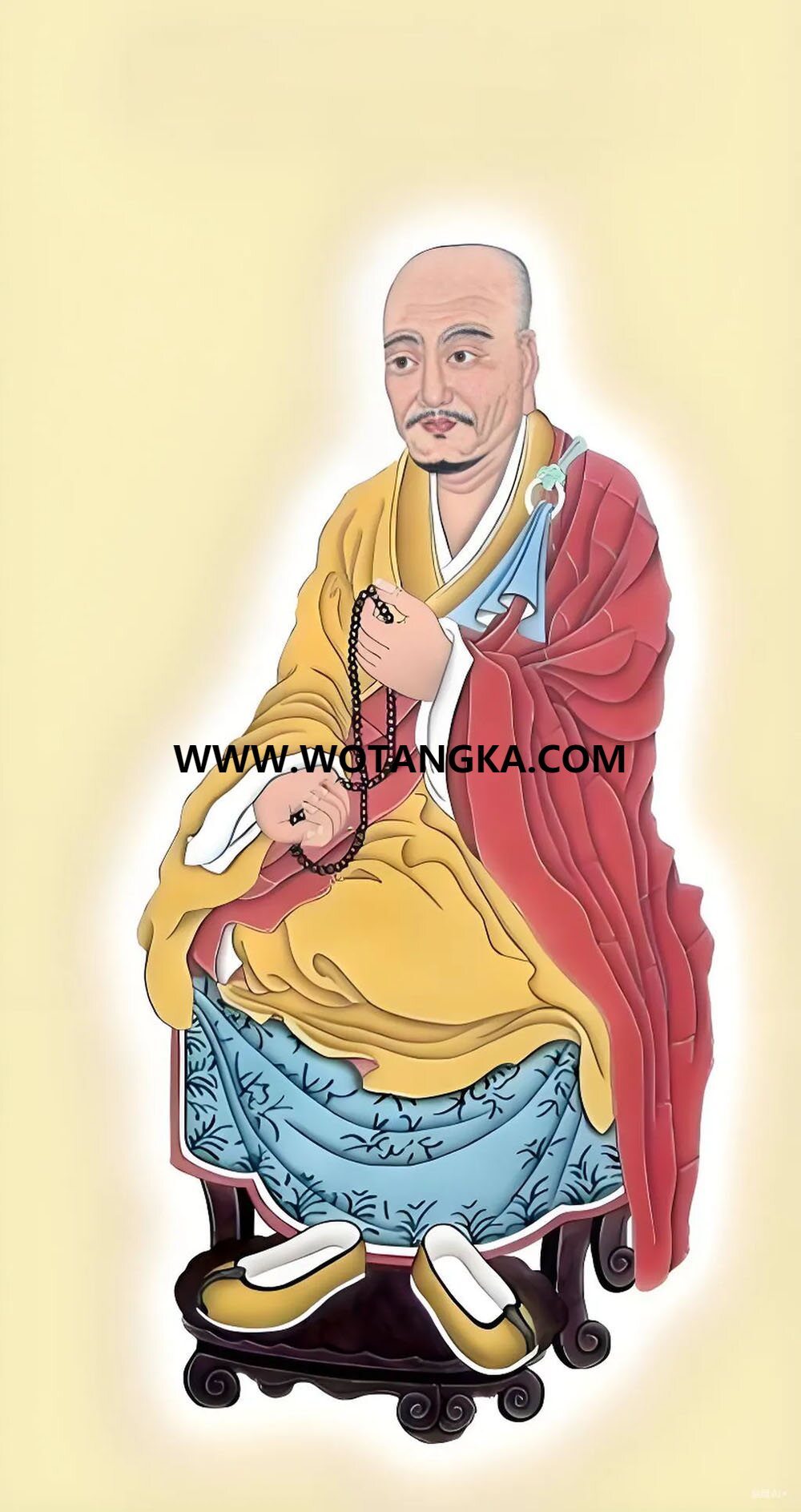 沃唐卡编号AC12851：莲宗八祖·莲池大师