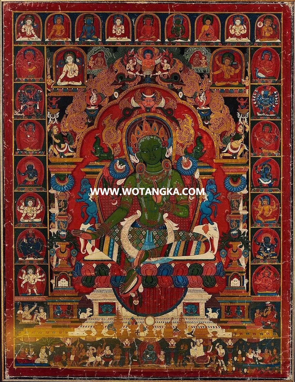 沃唐卡编号AC13254：绿度母