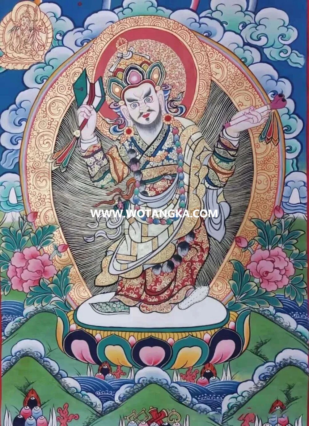 沃唐卡编号AC14254：果忠护法（敦珠传承不共护法“财主莲花护教”）