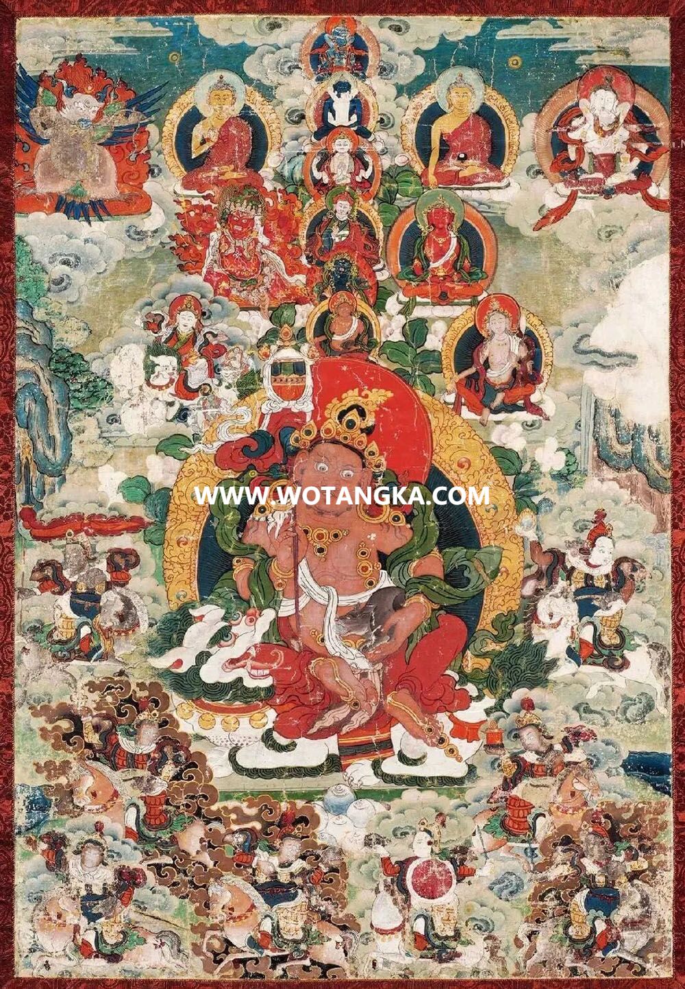 沃唐卡编号AC14523：财宝天王和八骏财神