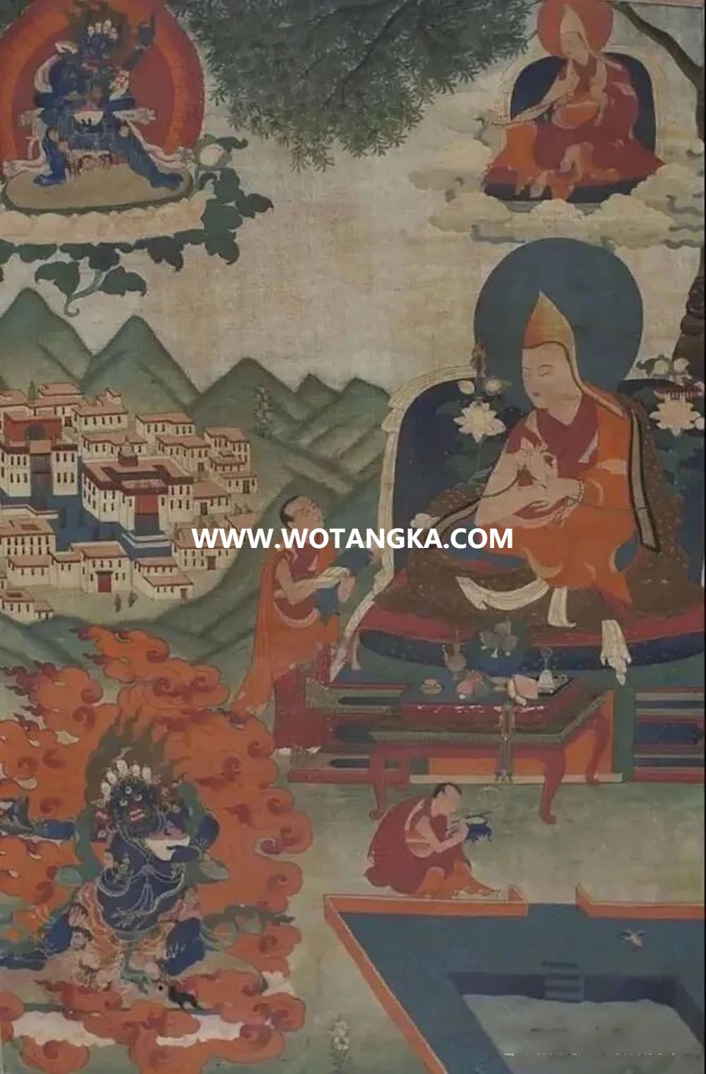 沃唐卡编号AC21354：第八世达赖喇嘛强白嘉措