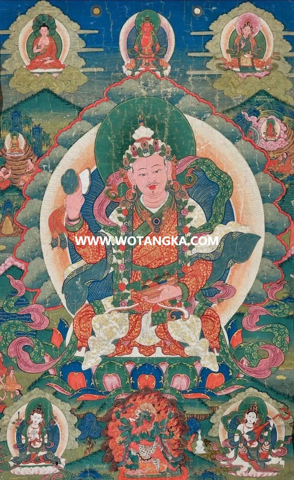 沃唐卡编号AC23541：莲师八变之古汝爱慧