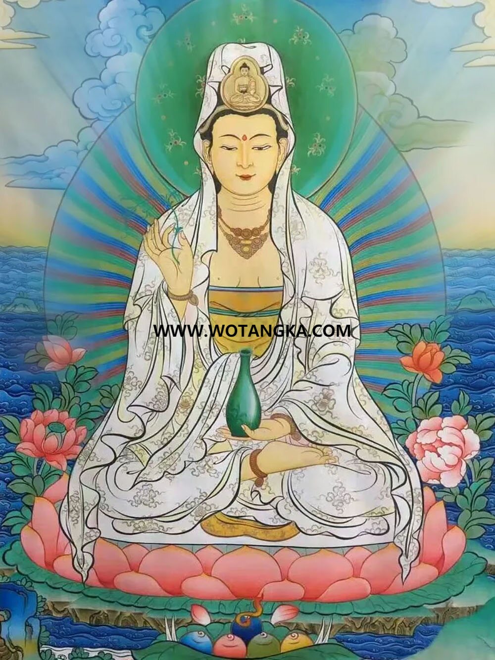 沃唐卡编号AC24315：观音菩萨