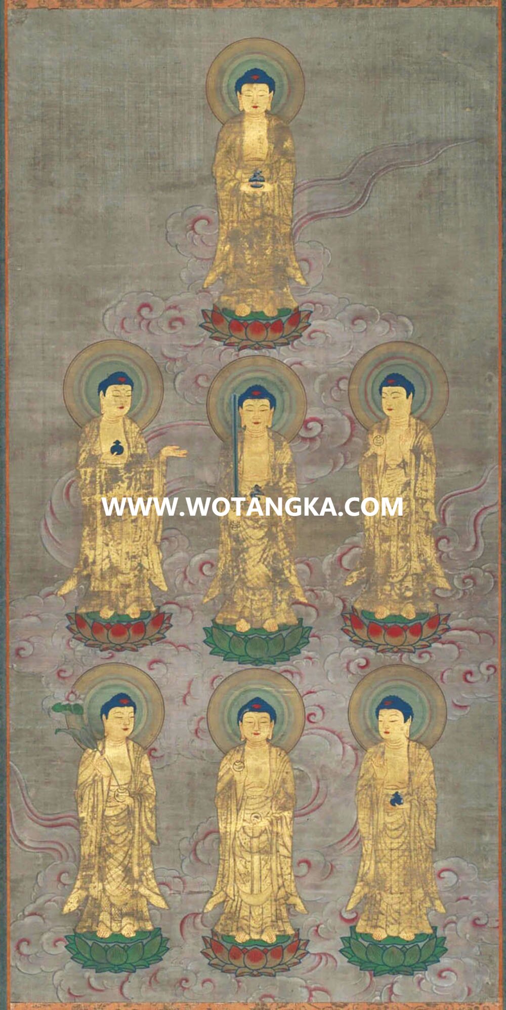 沃唐卡编号AC24517：药师七佛图