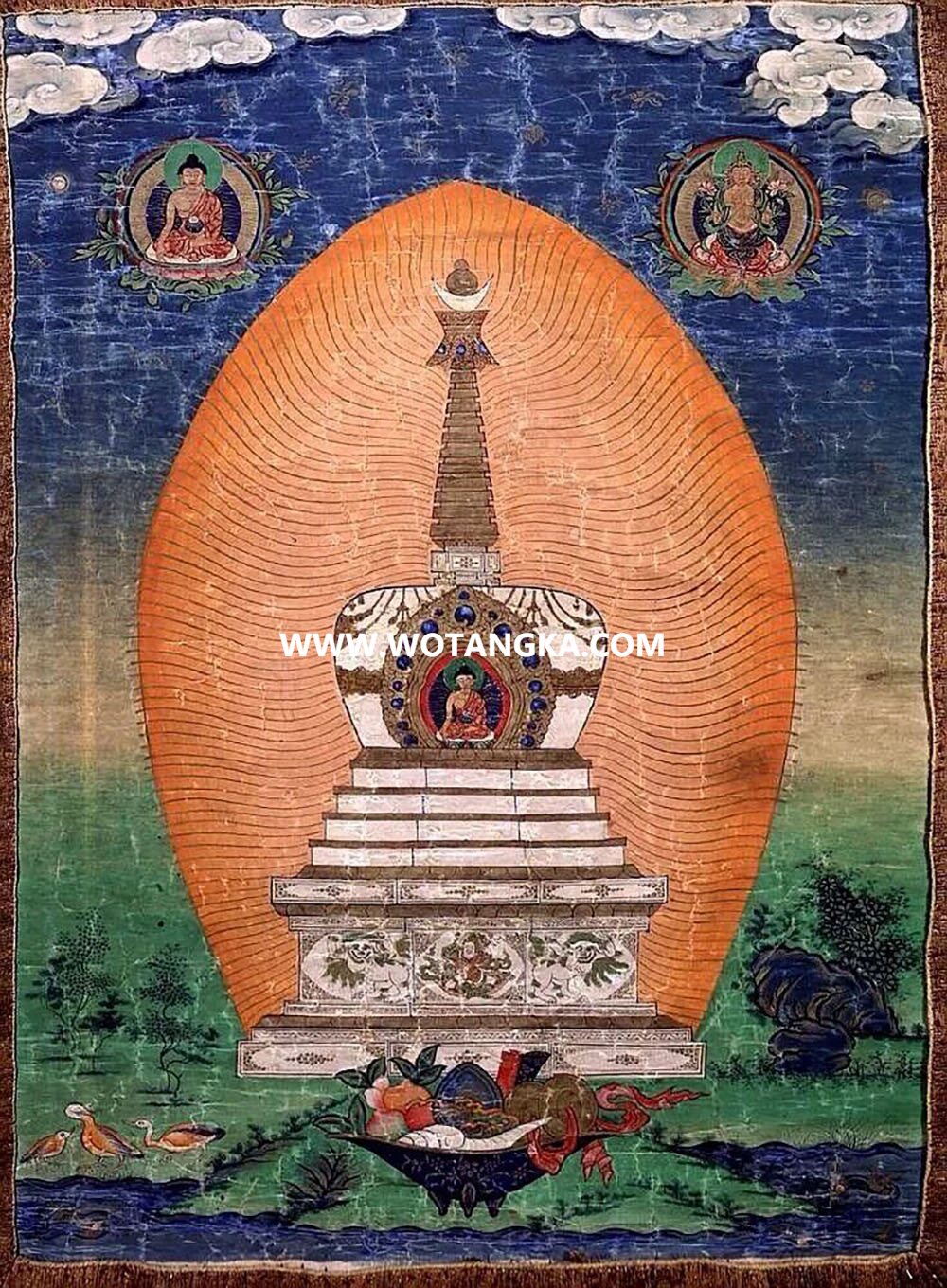 沃唐卡编号AC25332：尊胜塔