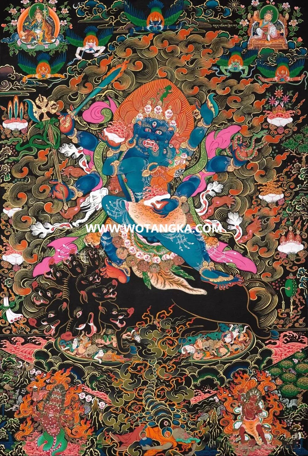 沃唐卡编号AC25376：四臂马头明王