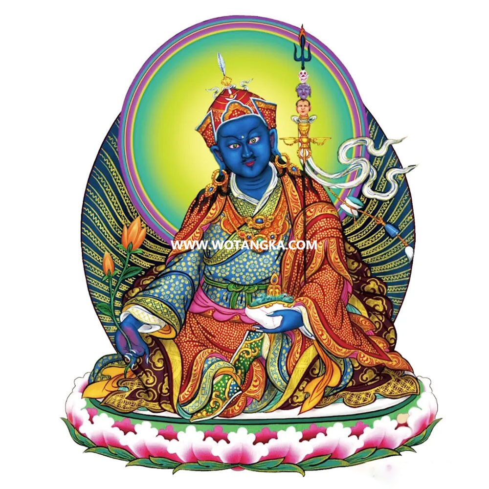 沃唐卡编号AC29035：莲师药师佛