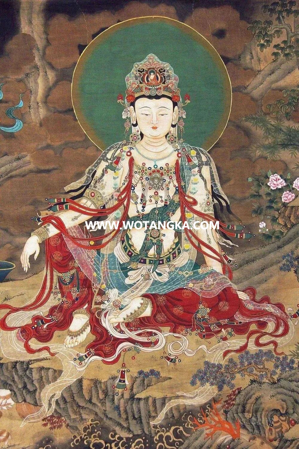 沃唐卡编号AC31452：水月观音