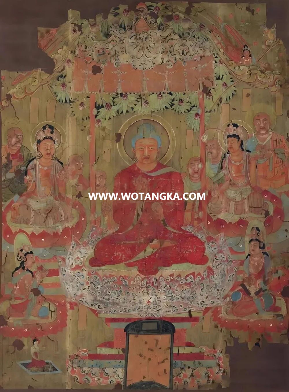沃唐卡编号AC31542：释迦说法图