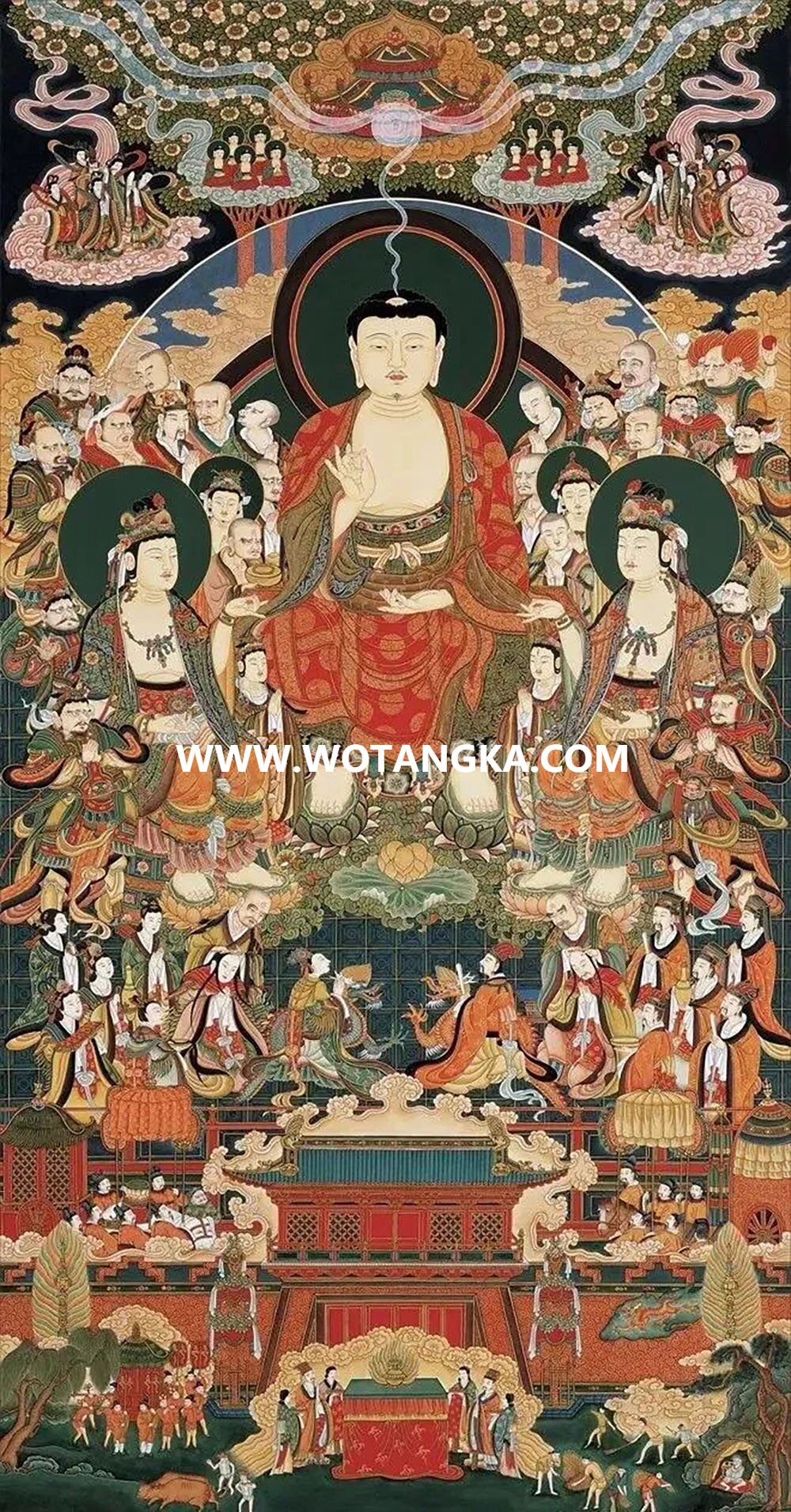 沃唐卡编号AC32514：西方极乐净土