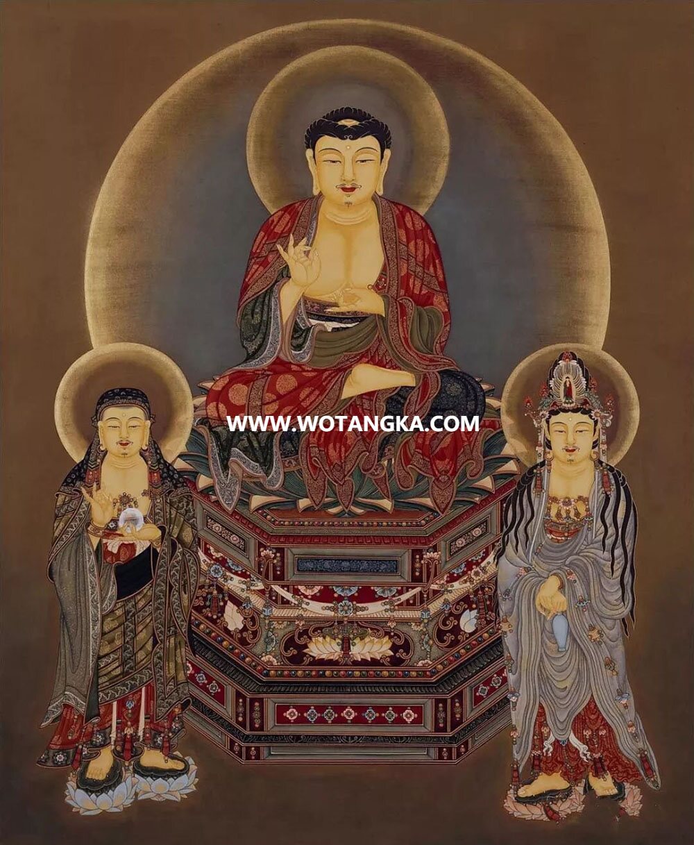 沃唐卡编号AC34123：华严三圣