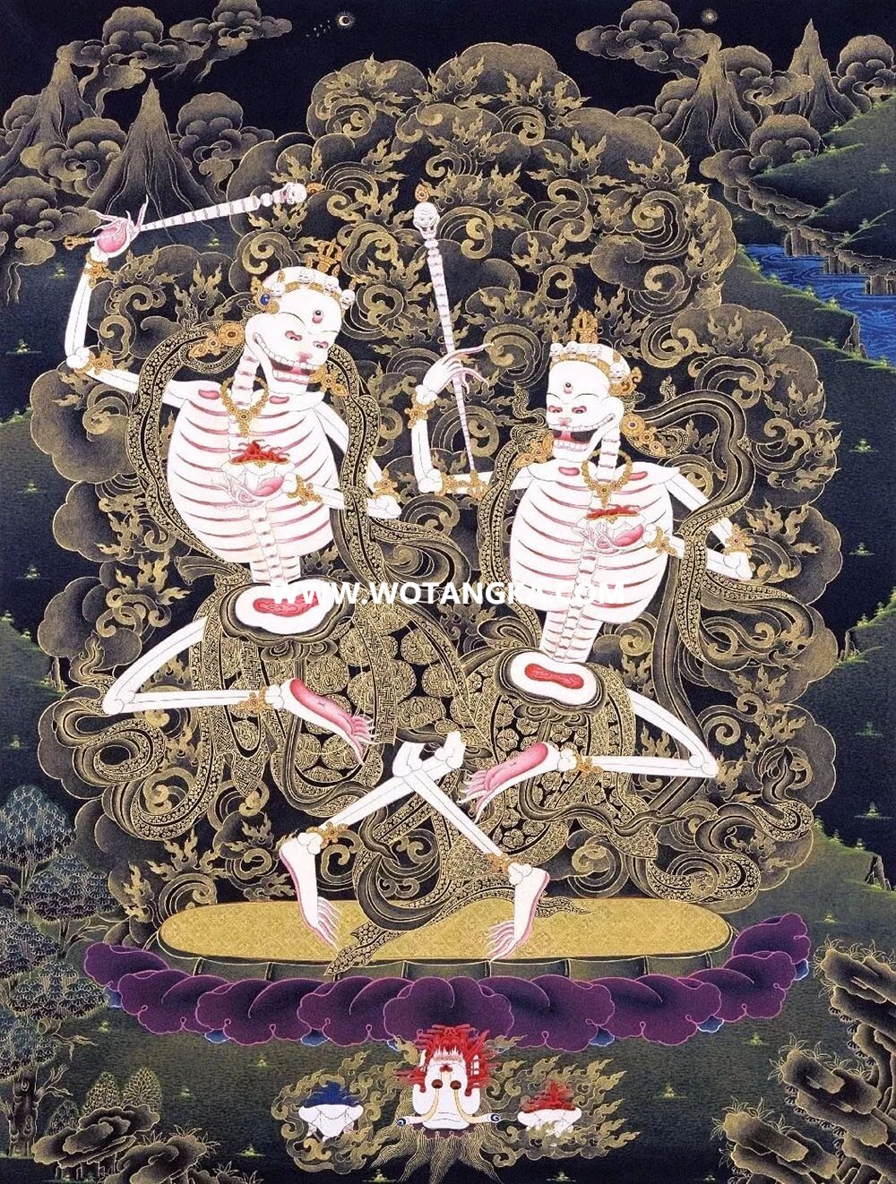 沃唐卡编号AC35421：尸陀林主