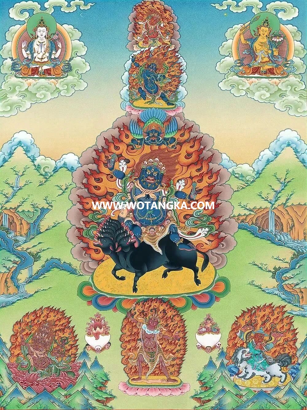 沃唐卡编号AC36465：忿怒莲师金刚甲刃羯磨