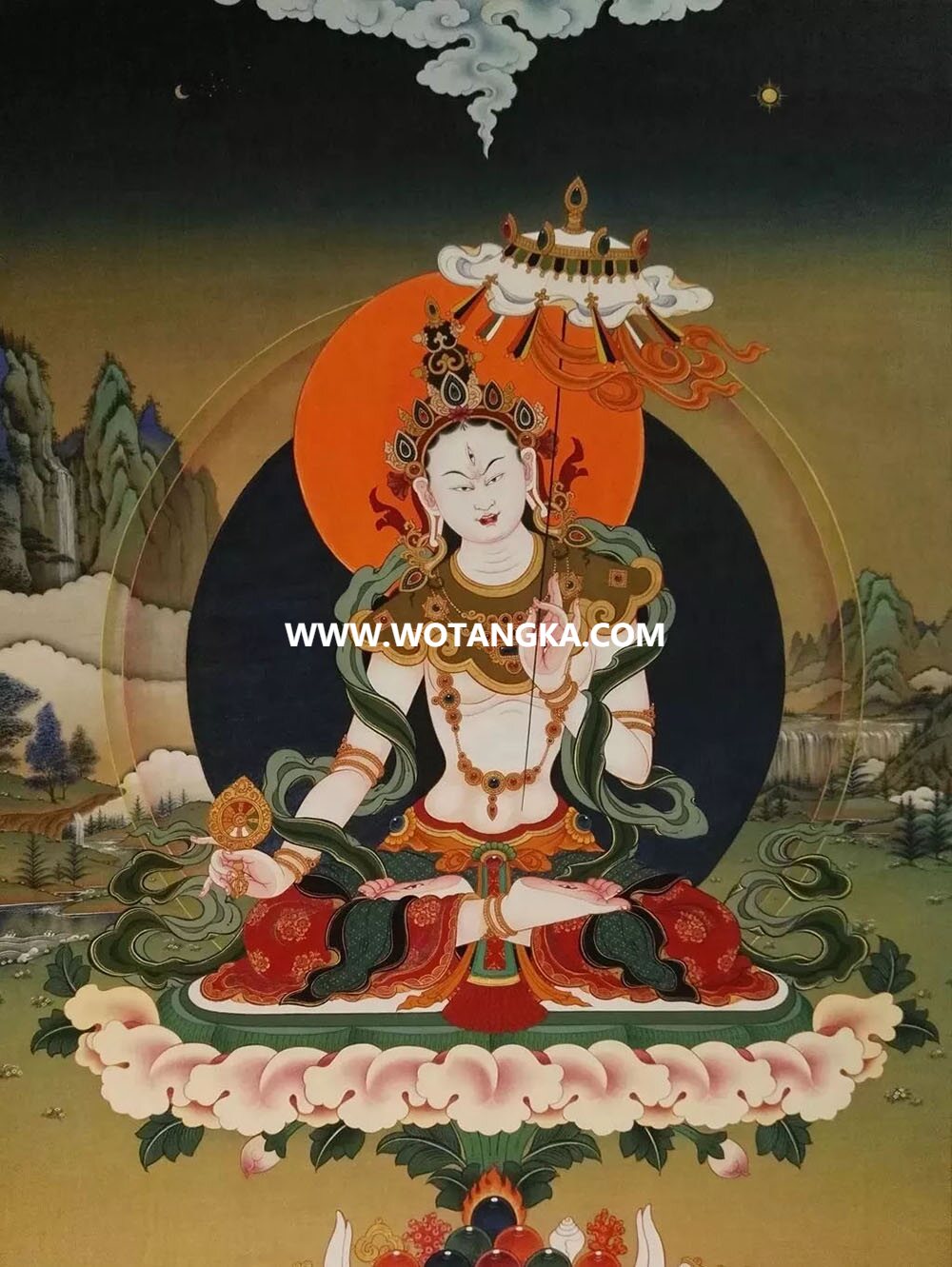 沃唐卡编号AC41325：大白伞盖佛母