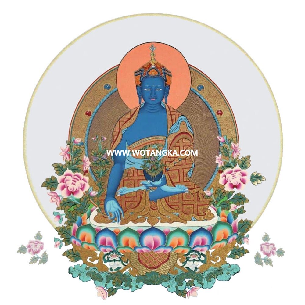 沃唐卡编号AC42037：药师佛