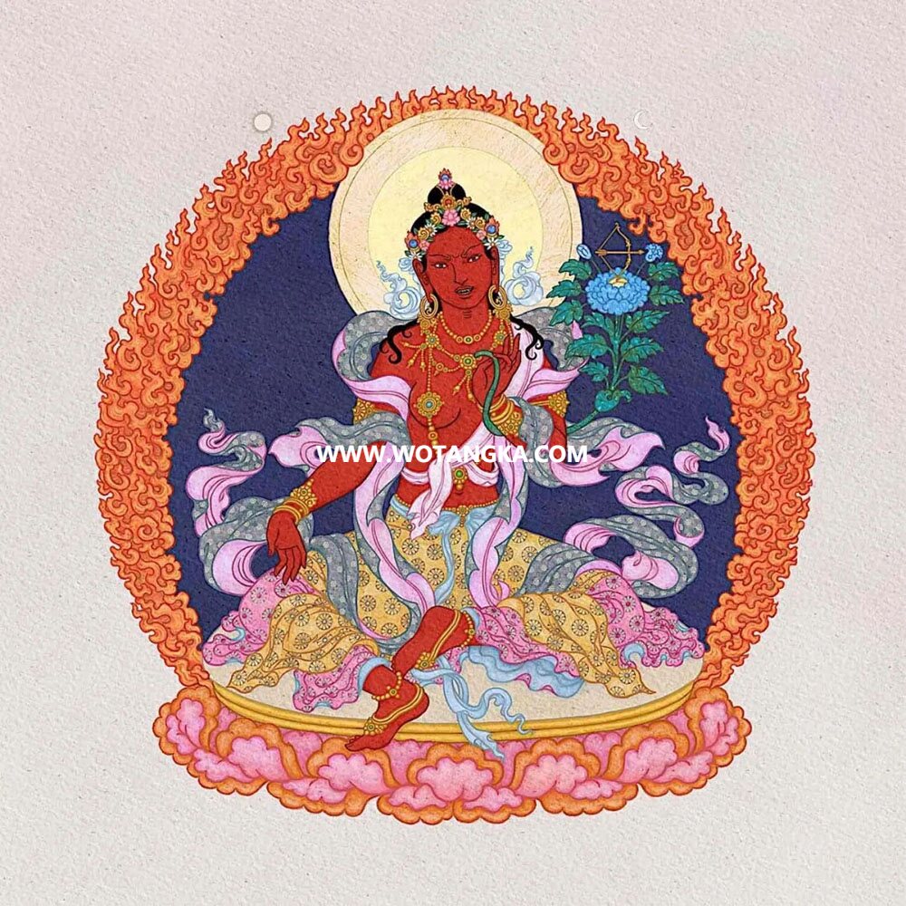 沃唐卡编号AC45123：作明佛母（敦珠法王传承）