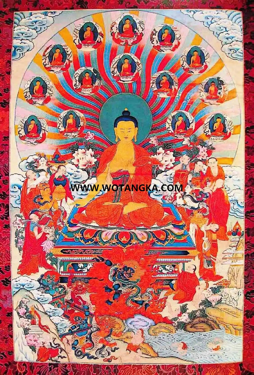 沃唐卡编号AC45132：佛陀神变图