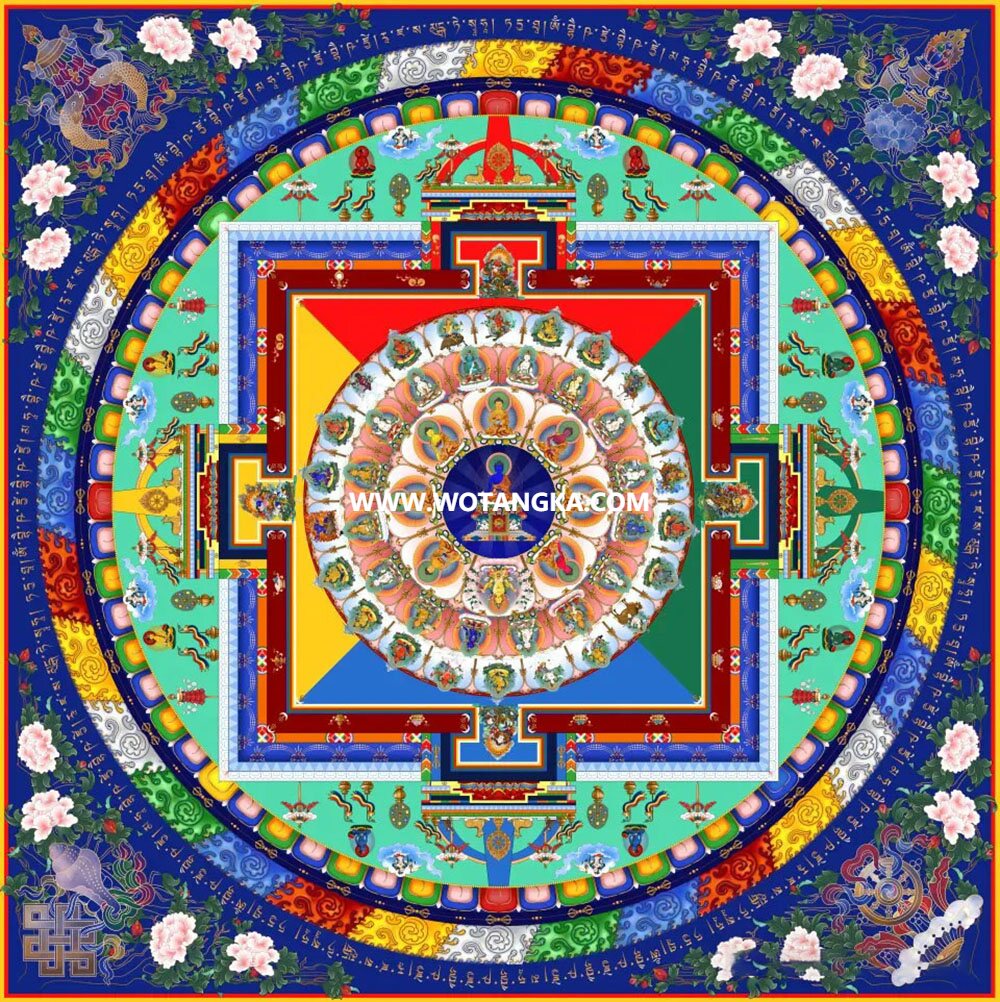 沃唐卡编号AC45192：药师佛坛城