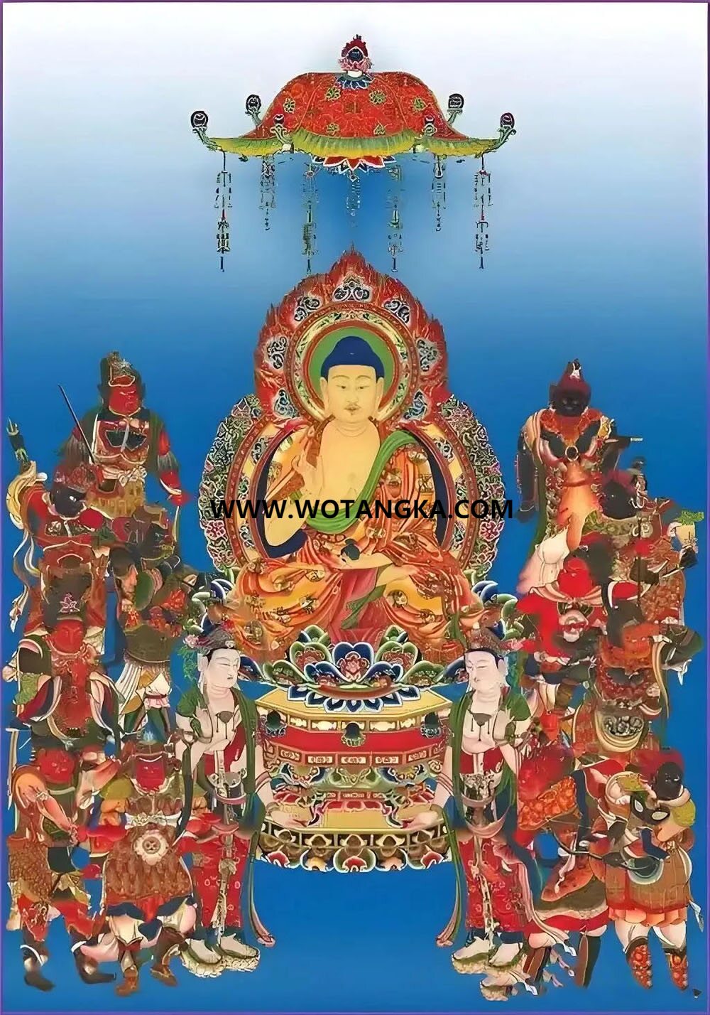 沃唐卡编号AC47291：药师佛药叉十二大将