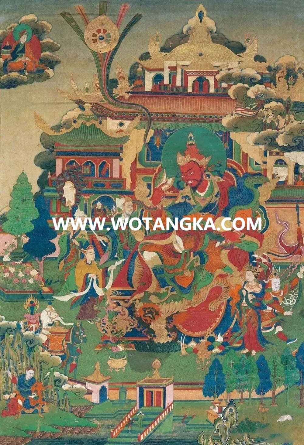 沃唐卡编号AC47526：莲花生大士八变之莲花王