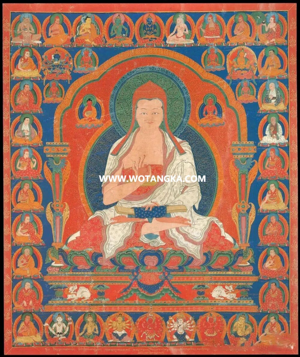 沃唐卡编号AC47575：伽椰陀罗（印度班智达萨迦派上师）