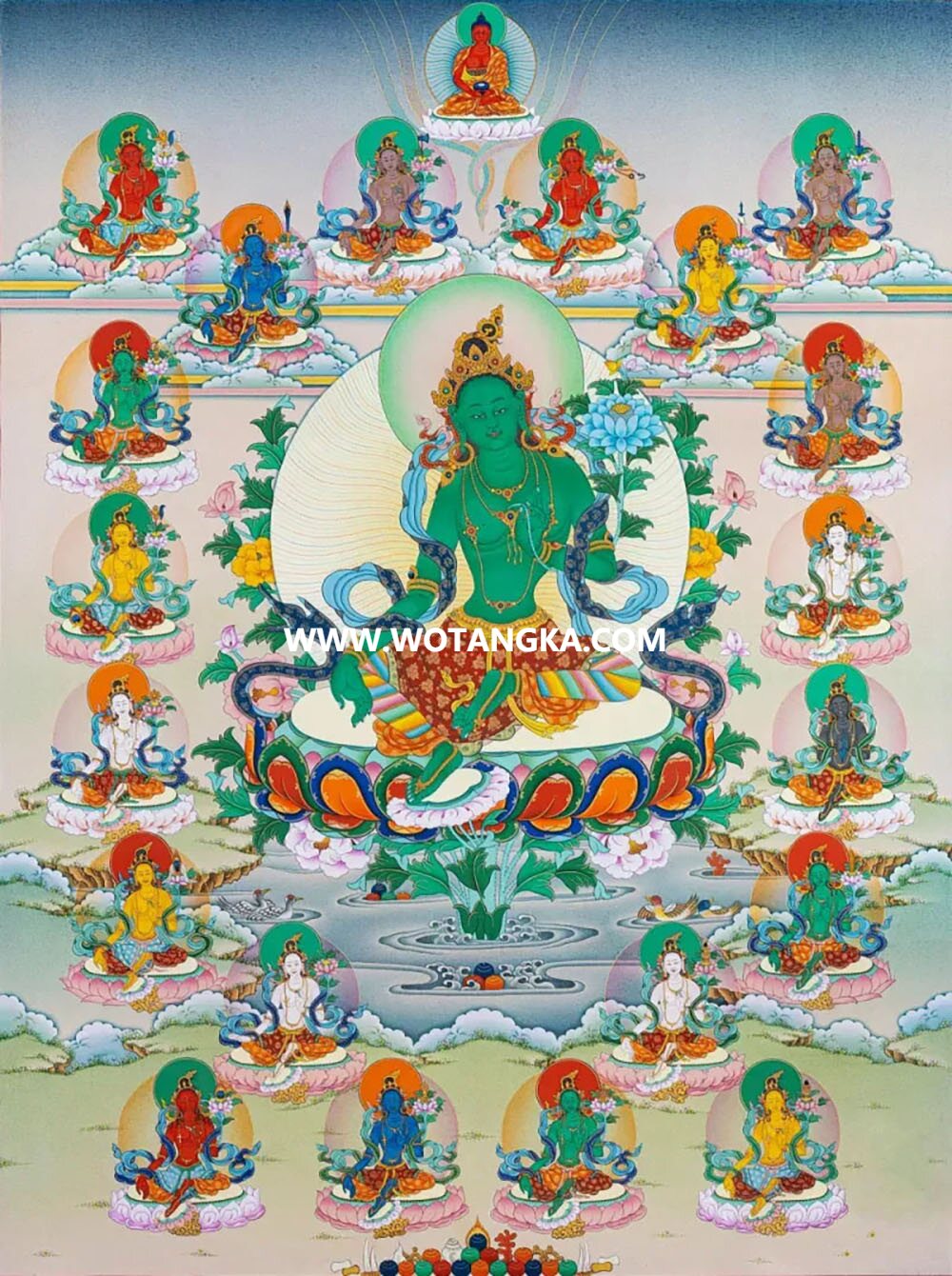 沃唐卡编号AC51279：二十一度母