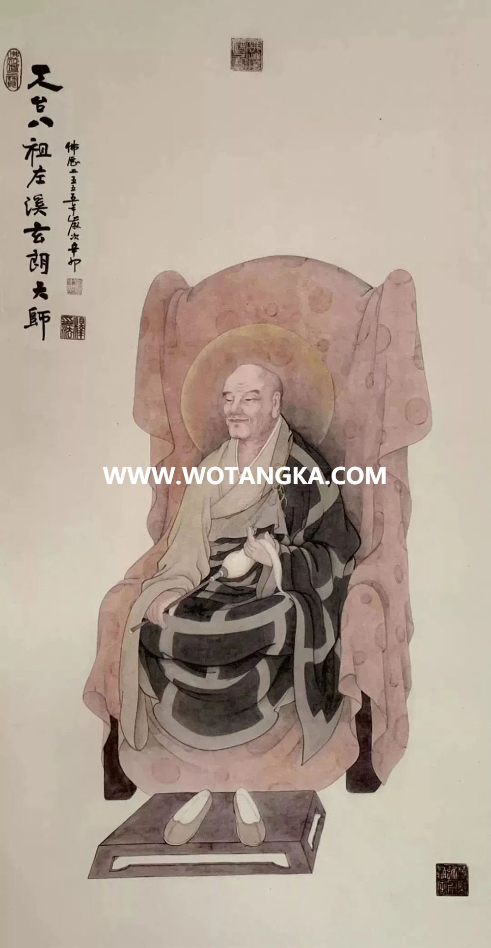 沃唐卡编号AC52433：天台宗八祖左溪玄朗