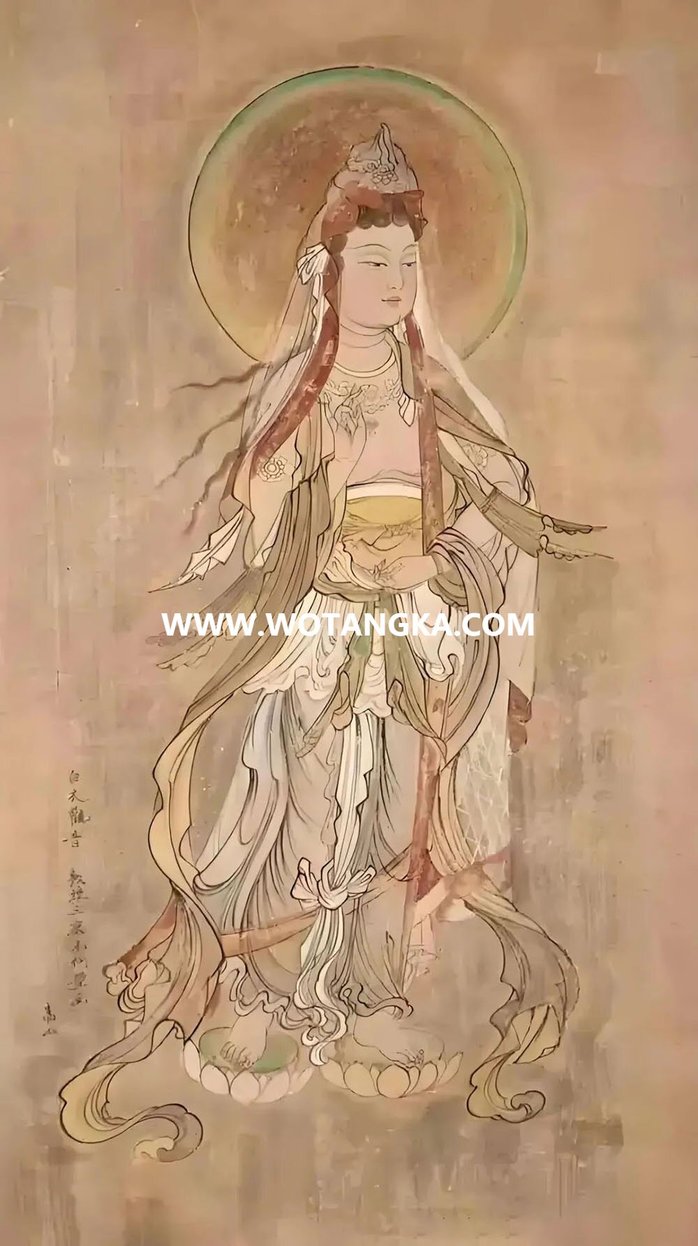 沃唐卡编号AC54132：白衣观音（敦煌）