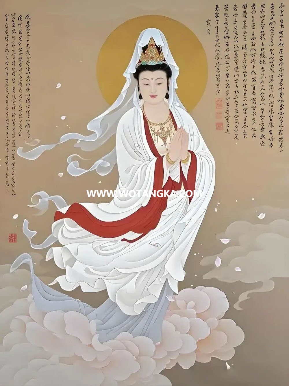 沃唐卡编号AC54231：白衣观世音菩萨