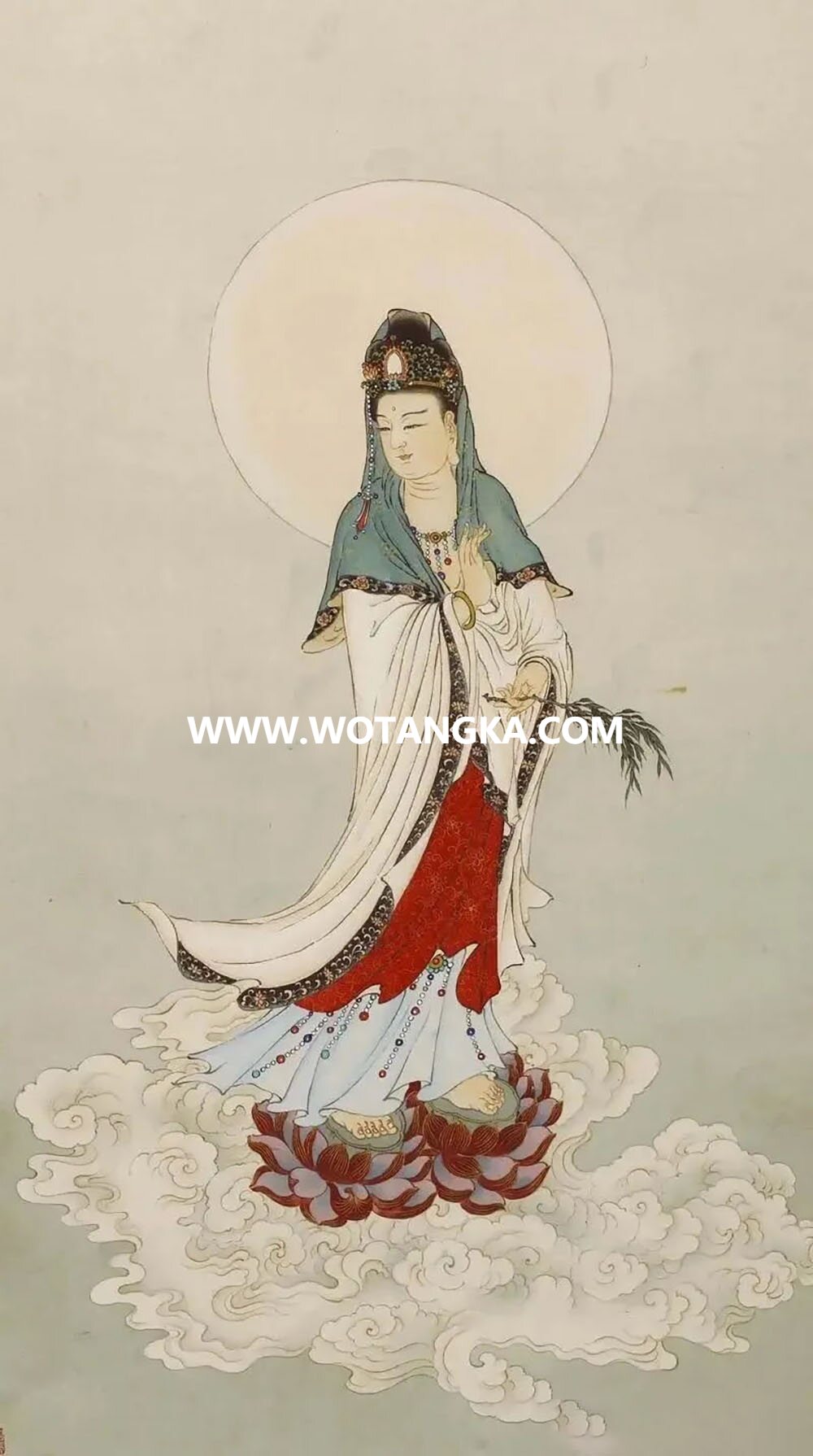 沃唐卡编号AC54321：杨柳枝观音