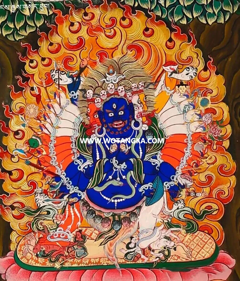 沃唐卡编号AC58653：吉祥觉囊护法·金刚力护法