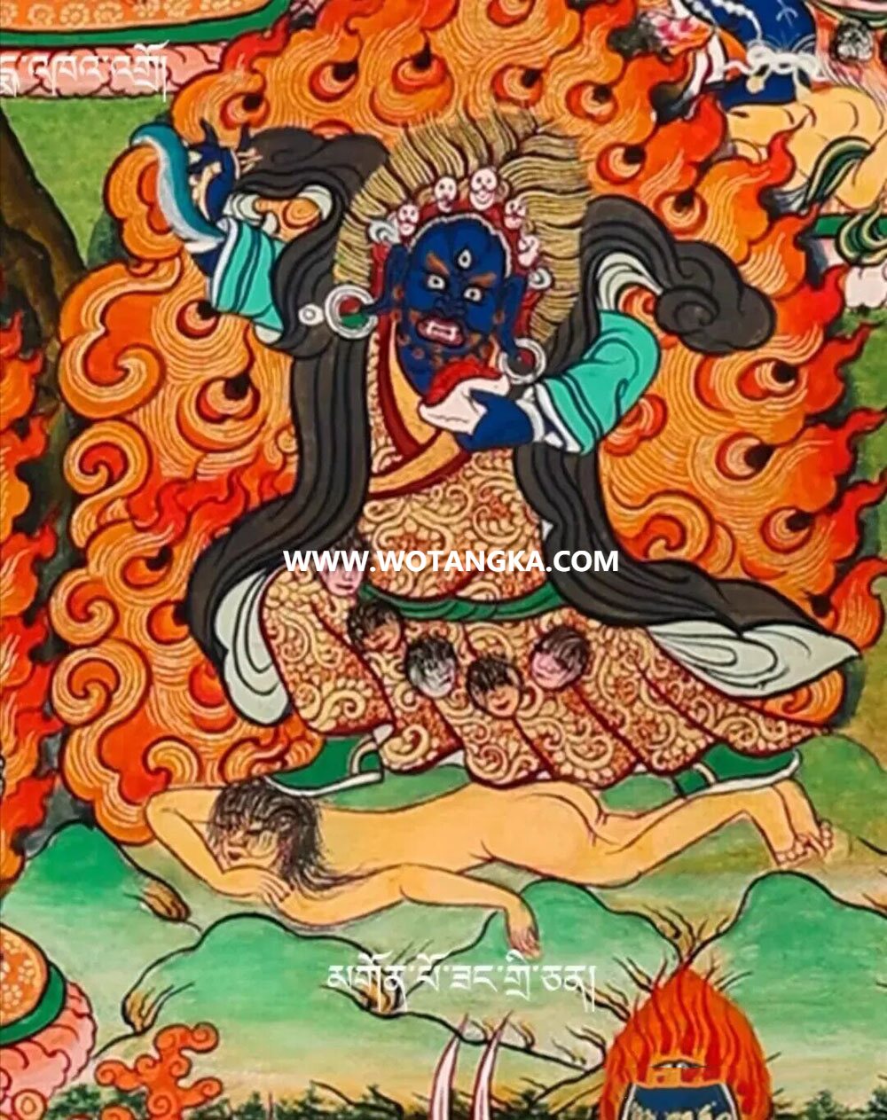 沃唐卡编号AC58686：吉祥觉囊护法·事业怙主让至坚护法