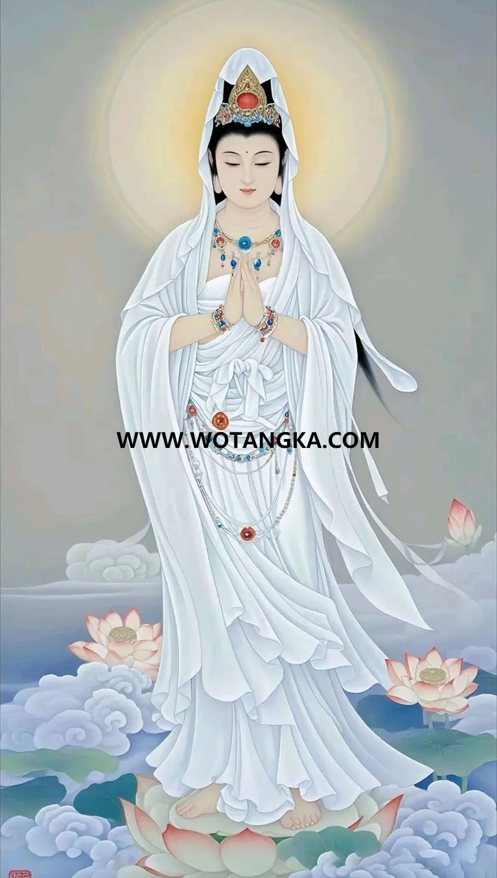 沃唐卡编号AC61234：白衣观音