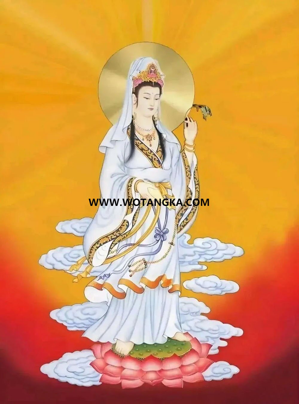 沃唐卡编号AC61324：白衣观音大士