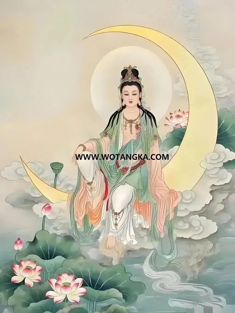 沃唐卡编号AC61342：月轮观音