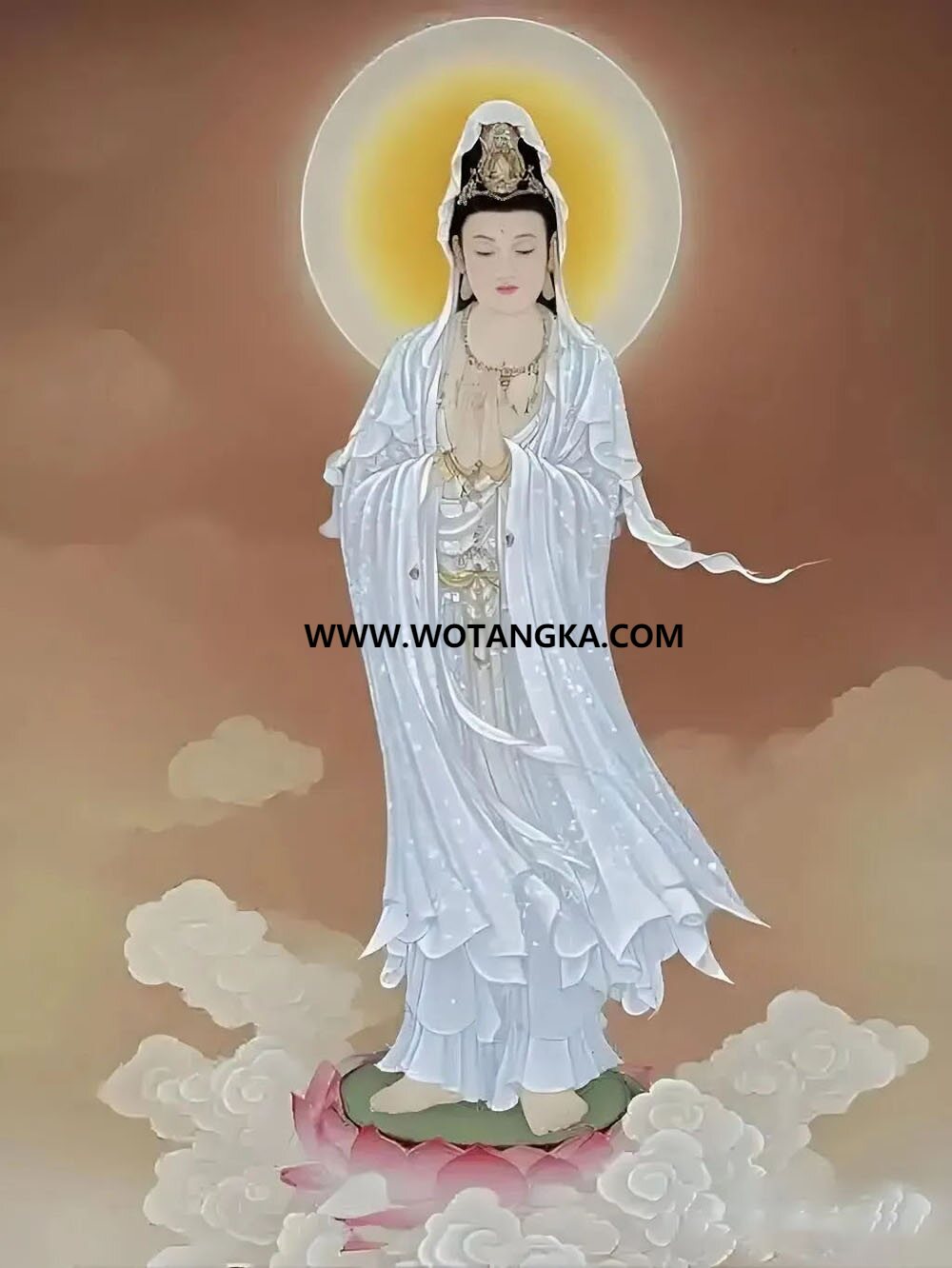 沃唐卡编号AC61423：白衣观音