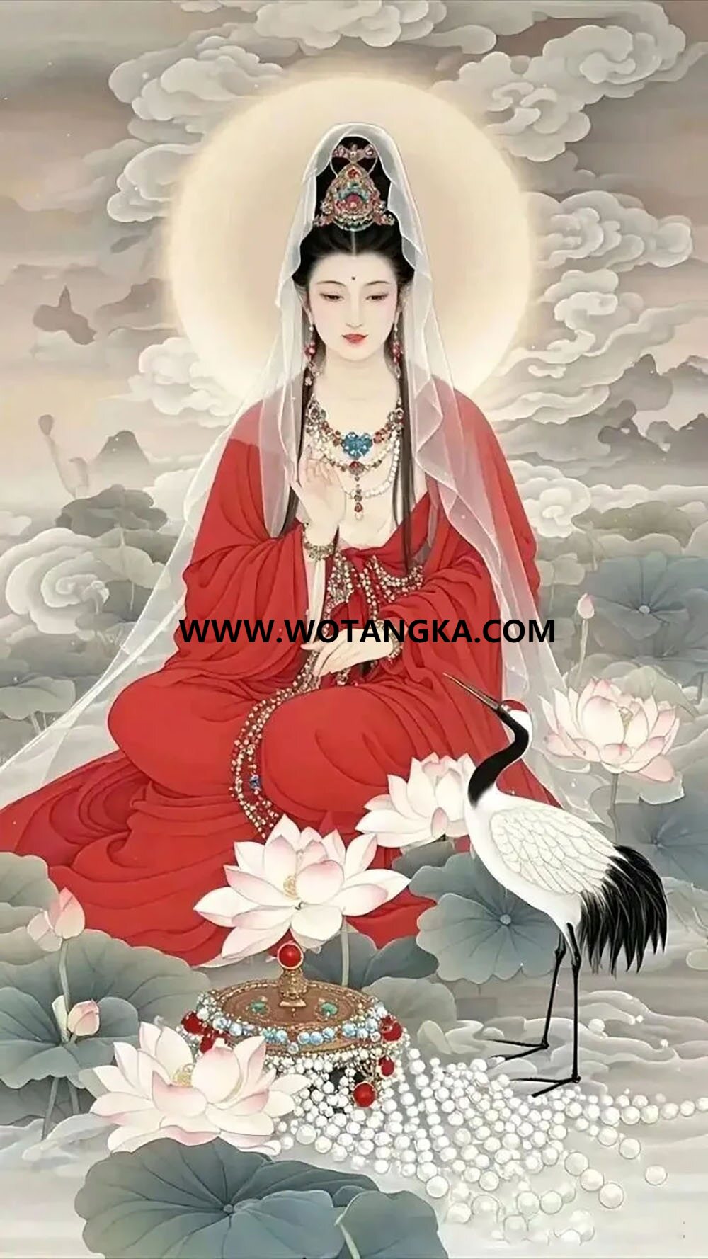 沃唐卡编号AC61432：红衣观音